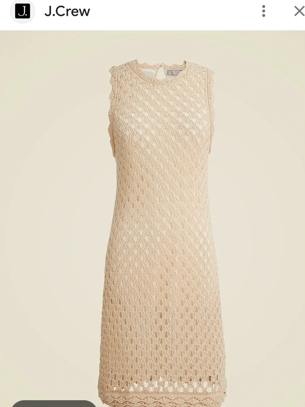 J. Crew Beige Pointelle Column Sweater Dress in Size XSmall.